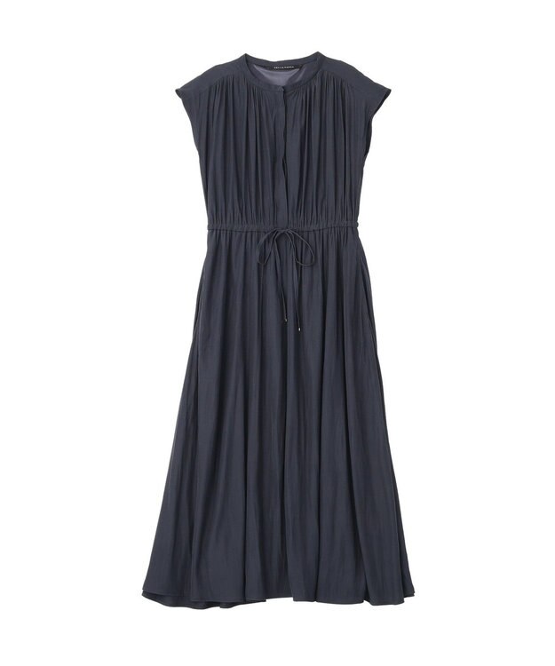 YECCA VECCA ギャザードロストワンピース Navy
