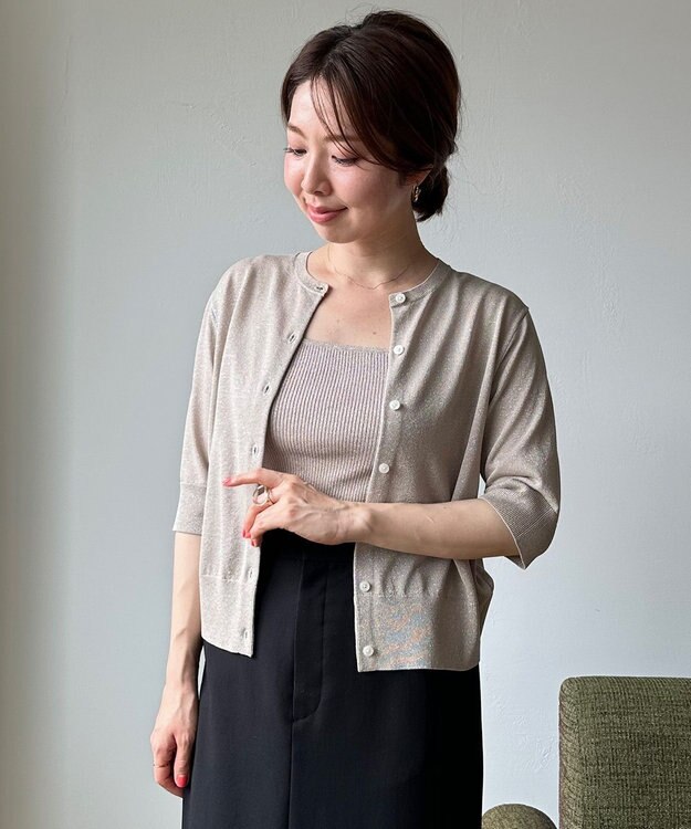 UNFILO ラメリブタンクトップ ゴールド