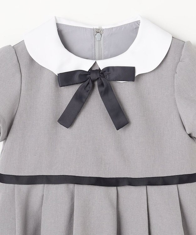 ANY KIDS 【2点セット】ノーカラー ボレロジャケット+襟付き ワンピース グレー