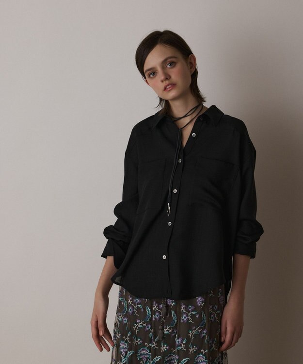 GRACE CONTINENTAL シアー2wayウエスタンシャツ ブラック