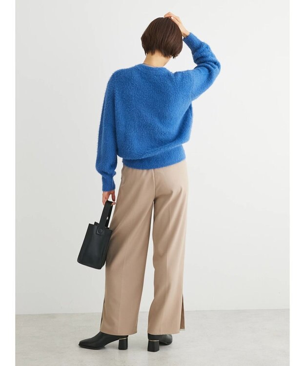 Green Parks フェザーモックネックニットプルオーバー Sax