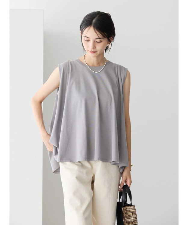 AMERICAN HOLIC 接触冷感バックフレアノースリーブプルオーバー Gray