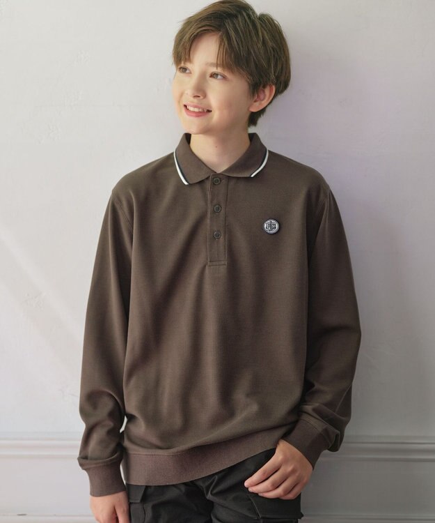 J.PRESS KIDS 【140-170cm】リブライン ポロシャツ グレー系
