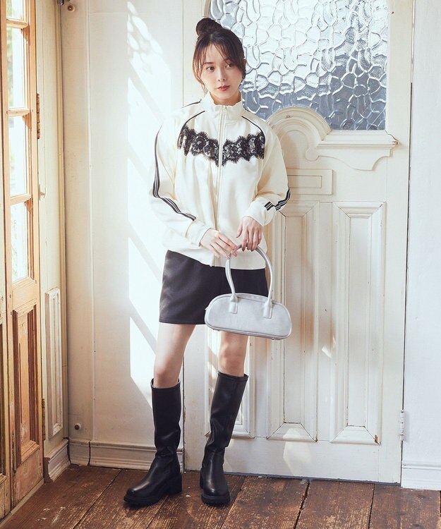 earth music&ecology フロントレーストラックジャケット Ivory