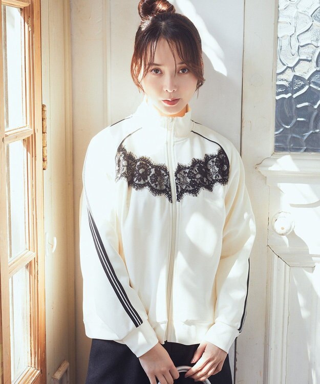 earth music&ecology フロントレーストラックジャケット Ivory