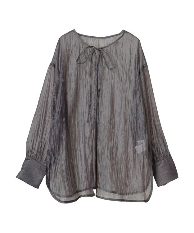 Green Parks ・ＥＬＥＮＣＡＲＥ　ＤＵＥ　２ｗａｙシアーブラウス Charcoal Gray