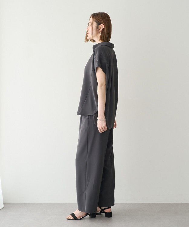 YECCA VECCA 【接触冷感】COOLスリットワイドパンツ Charcoal Gray