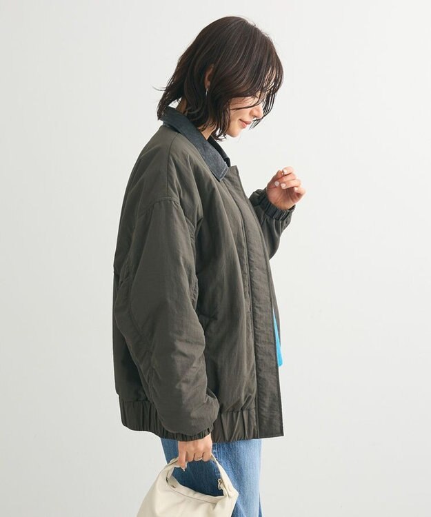 Green Parks ・ＥＬＥＮＣＡＲＥ　ＤＵＥ　フェイクレザーエリブルゾ Charcoal Gray