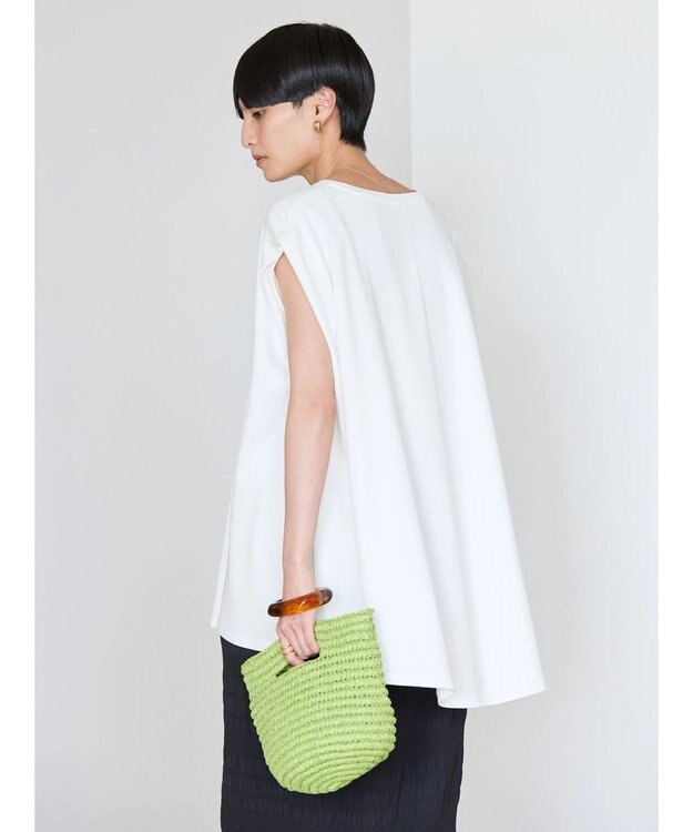 AMERICAN HOLIC 接触冷感フレンチスリーブカットチュニック Off White