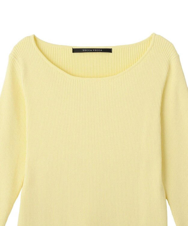YECCA VECCA 袖釦7分袖リブニット Off White