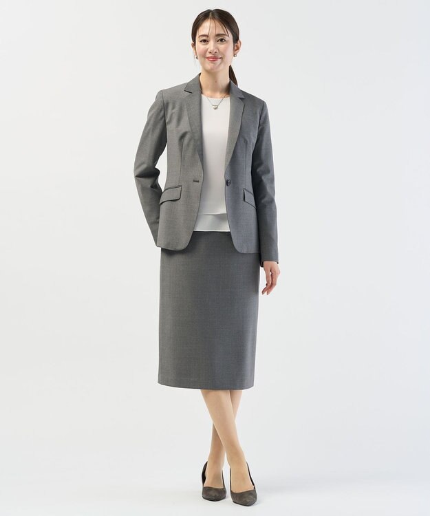 J.PRESS LADIES L 【セットアップ対応】BAHARIYE SOLID テーラード ジャケット ミディアムグレー系