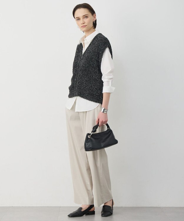 ICB ドライリネンストレッチ ワイドストレートパンツ トープ