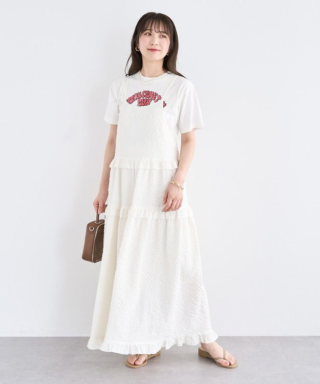 Green Parks ・Petit Fleur フリルティアードキャミワンピ Off White