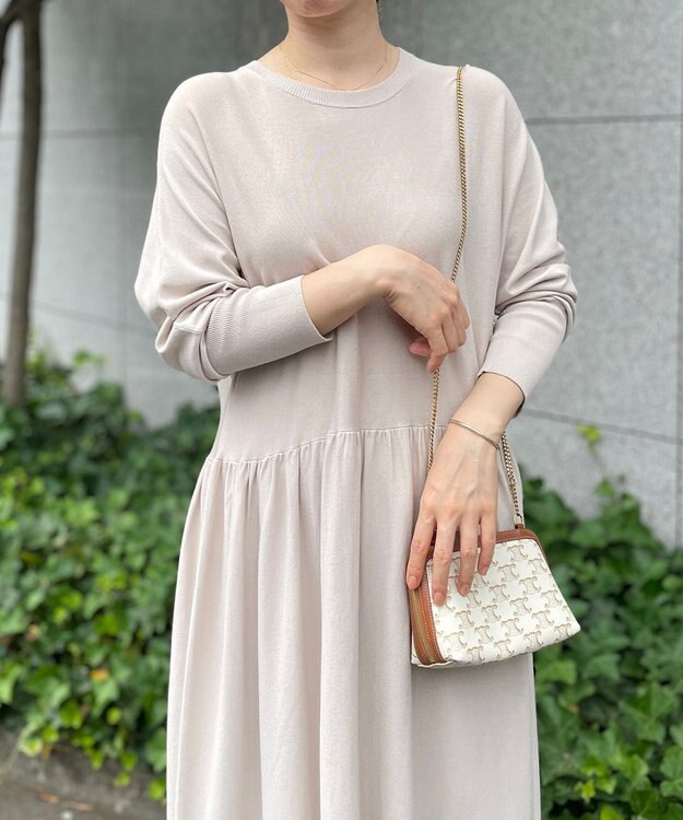 UNFILO 【新色追加】スタイルアップニット ワンピース ベージュ系