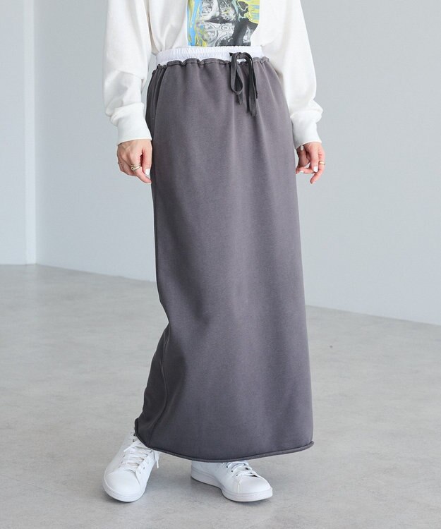 CRAFT STANDARD BOUTIQUE ダブルウェストカットソーロングスカート Dark Gray