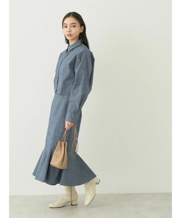 earth music&ecology ショート丈シャツジャケット Dark Blue