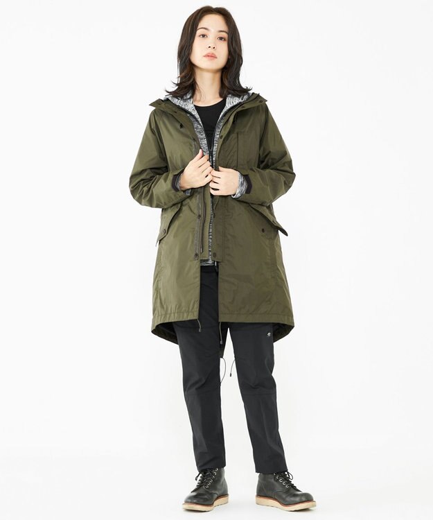 JOSEPH ABBOUD MOUNTAIN 【UNISEX】リサイクルナイロンリップ コート カーキ系