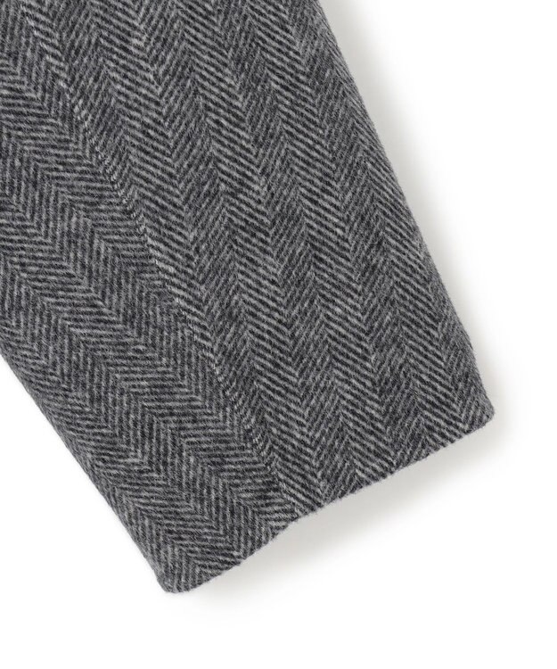 ICB WoolRever ノーカラーショートコート ヘリンボーン系
