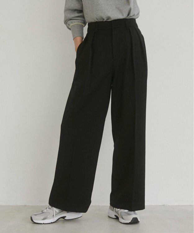 WEGO 【ANGIE VINTAGE/SMLサイズ展開】２タックワイドスラックス ブラック