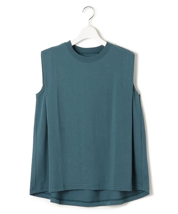 J.PRESS YORK STREET 【WOMEN】タックノースリーブ プルオーバー ダークグリーン系