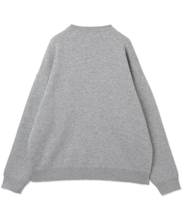 WEGO スプレーグラフィックニットプルオーバー グレー