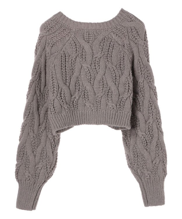 earth music&ecology ｍｉｘケーブルカーディガン Gray Beige