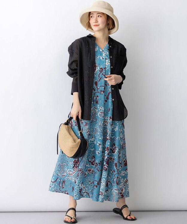 23区 VIOLAd'ORO ラフィアシート レザーコンビ ワンハンドルバッグ ベージュ系