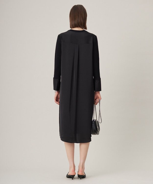 ICB L 【洗える】 クロスコンビ ワンピース ブラック系