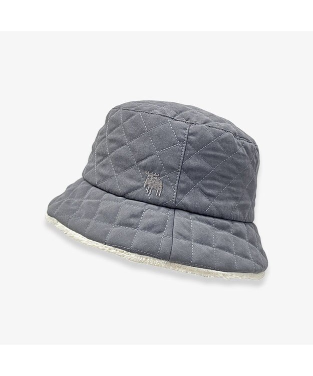 林八百吉商店 moz  バックサテンキルトバケットハット グレー