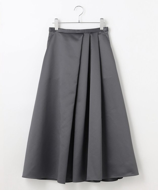 #Newans ヘビーサテンフレアースカート グレー