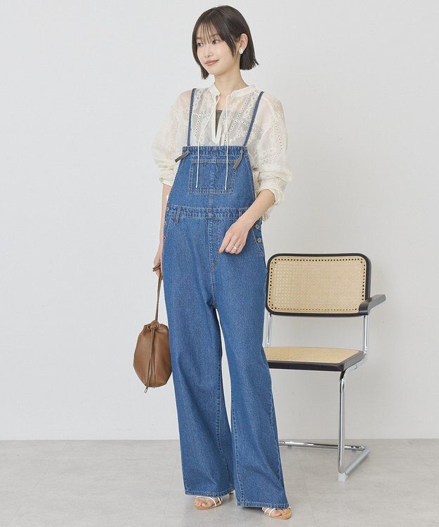 AMERICAN HOLIC ミドルオンスデニムサロペット Light Indigo