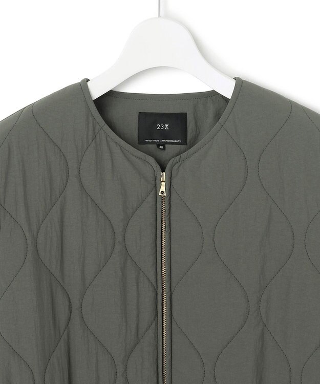 23区 S 【撥水加工】 中綿 ロング パディング アウター グレー系