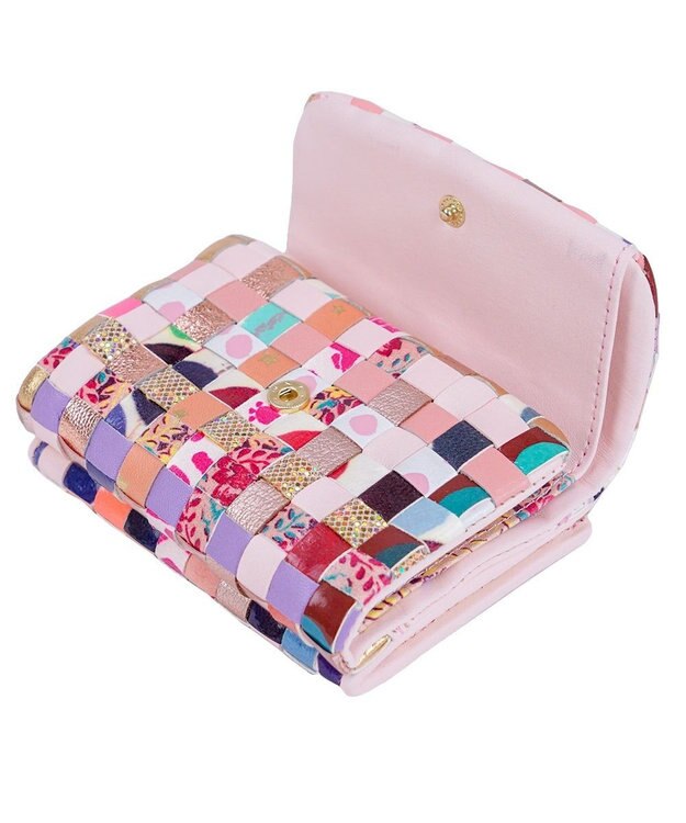 tsumori chisato CARRY エポネコメッシュ 2つ折り財布 がま口 ピンク