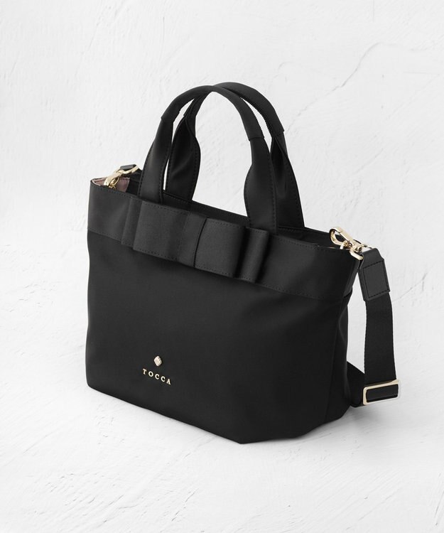 TOCCA 【大人百花掲載】【撥水】RIBBON BRICK TOTE M トートバッグ M ブラック系