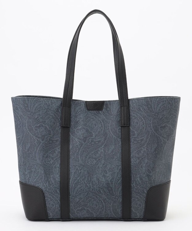 JOSEPH ABBOUD 【軽量/バッグINバッグ付き】ペイズリージャカードトート ネイビー系