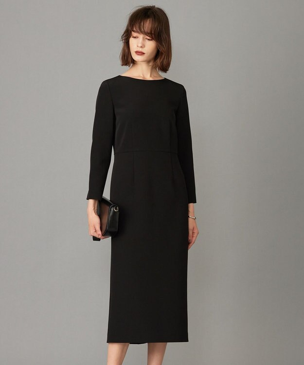 ICB 【洗える・ブラックフォーマル】 TaPeダブルクロス ワンピース ブラック系