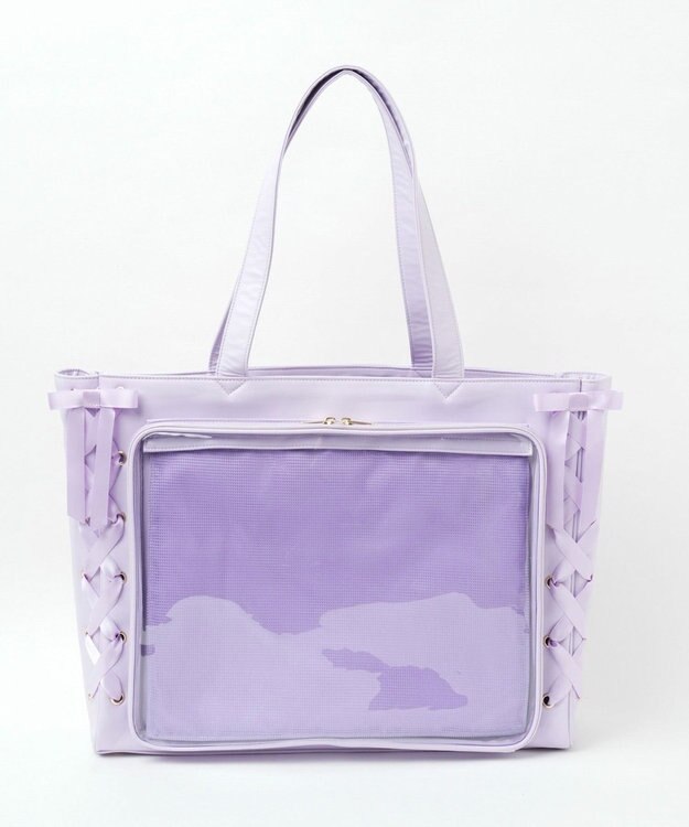 WEGO 【痛バ＆推し活グッズ】レースアップフレーム痛バッグL ライトパープル