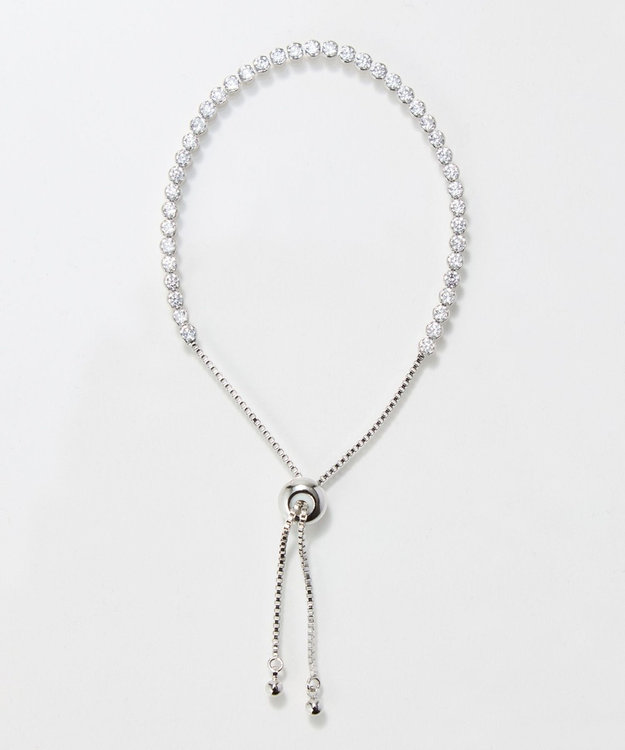 Phoebe ラインストーンスライドテニスブレスレット　シルバー