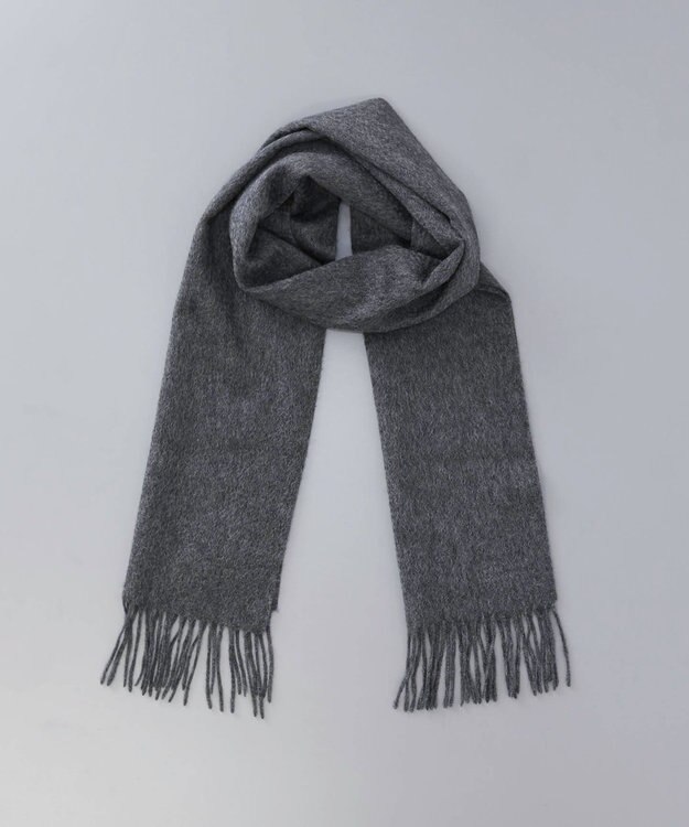 AURORA LANVIN COLLECTION ランバン コレクション カシミヤ 無地マフラー（幅30cm) チャコールグレー