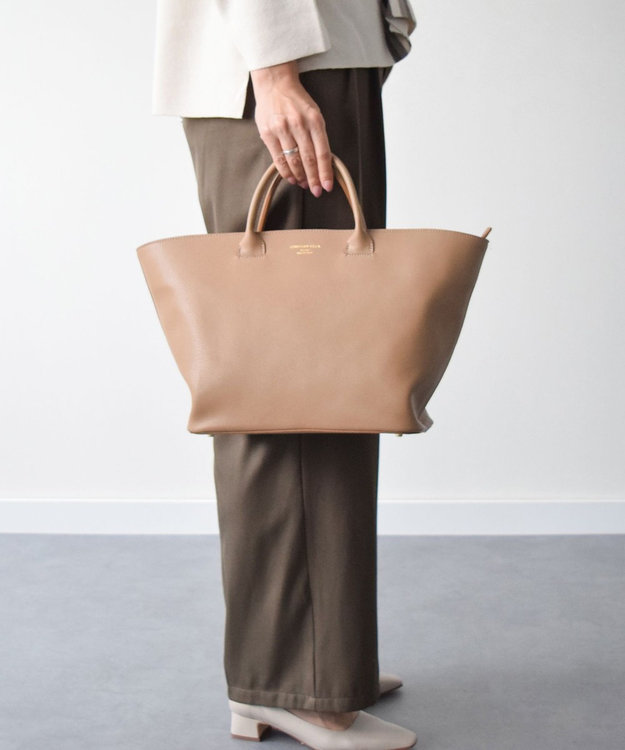 クリスチャンヴィラ　ベージュ レザートート ハンドバッグ CHRISTIAN VILLA】ラージサイズレザーハンドバッグ / INTER