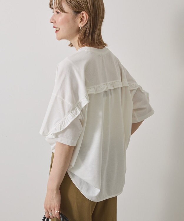 AMERICAN HOLIC バックフリルラウンドカットプルオーバー Off White