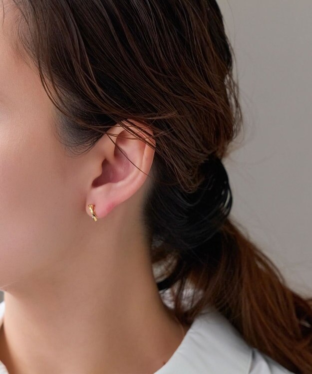 Phoebe 【Xmas Collection】パヴェモチーフネックレス&ツイストイヤリングセット/BOX&ショッパー付き ゴールド