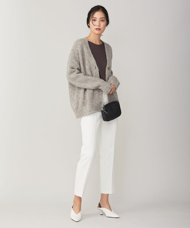 ICB 【洗える】トリアセサテンスムース 7分袖プルオーバー ダークブラウン系