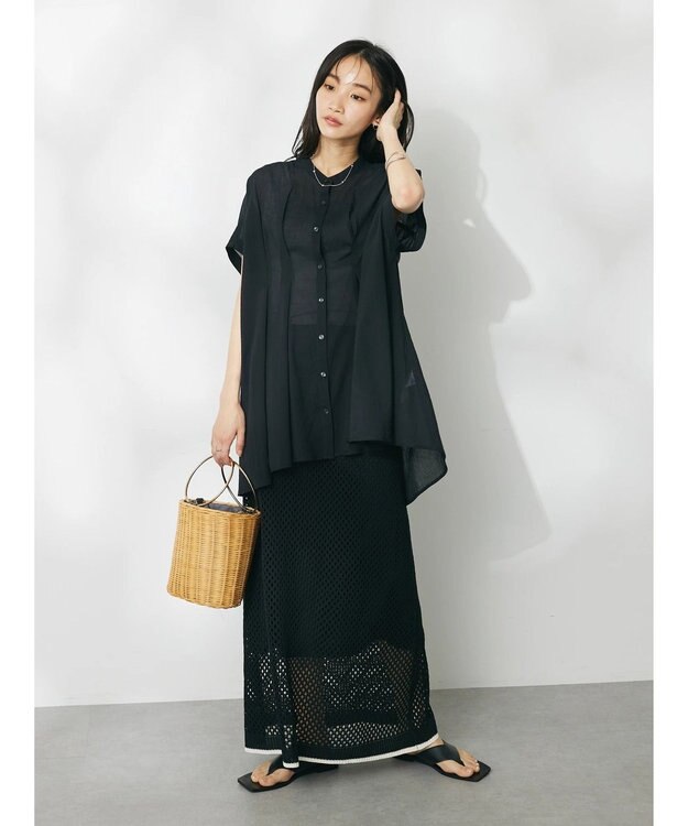 CRAFT STANDARD BOUTIQUE ウ゛ィンテージボイルタックチュニック Black