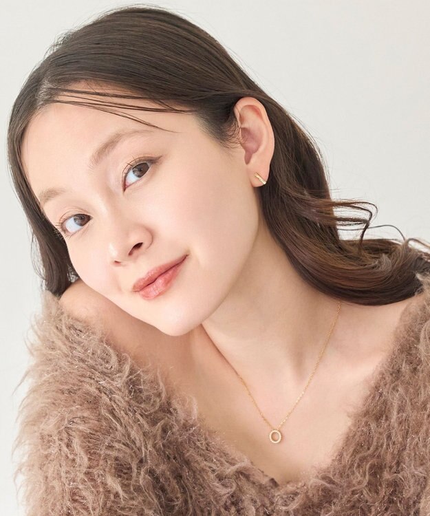 Phoebe 【Xmas Collection】パヴェモチーフネックレス&ツイストイヤリングセット/BOX&ショッパー付き ゴールド