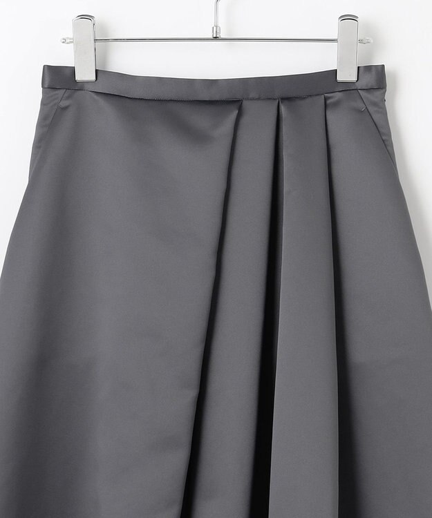 #Newans ヘビーサテンフレアースカート グレー