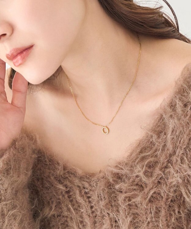 Phoebe 【Xmas Collection】パヴェモチーフネックレス&ツイストイヤリングセット/BOX&ショッパー付き ゴールド