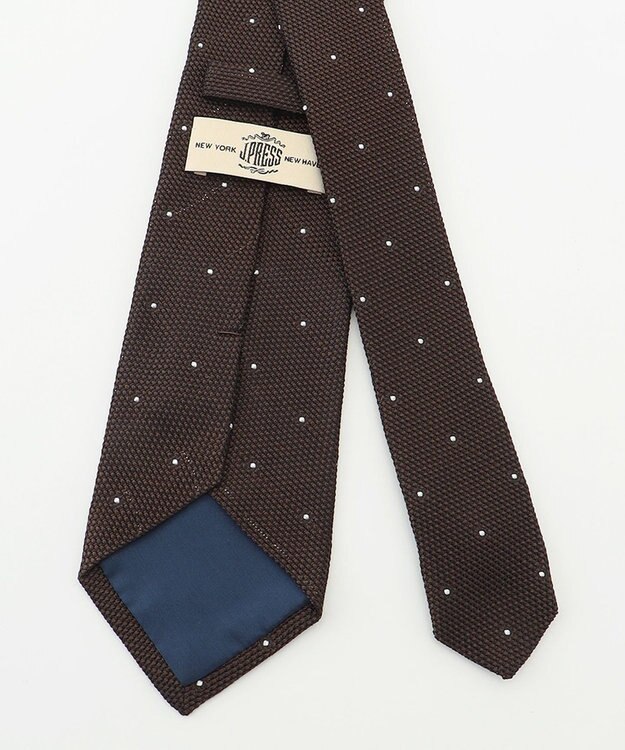 J.PRESS MEN 【JAPANESE SILK FRESCO TIE COLLECTION】ドット ネクタイ ブラウン系