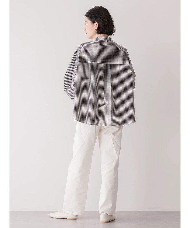 AMERICAN HOLIC イージーケア切替タックワイドシャツ Gingham Check