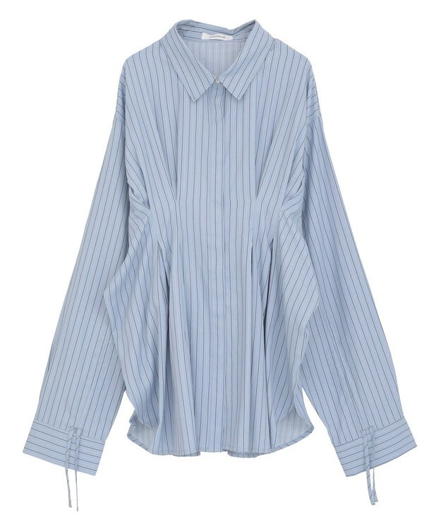 Green Parks ドロストシャーリングウエストタックシャツ Sax